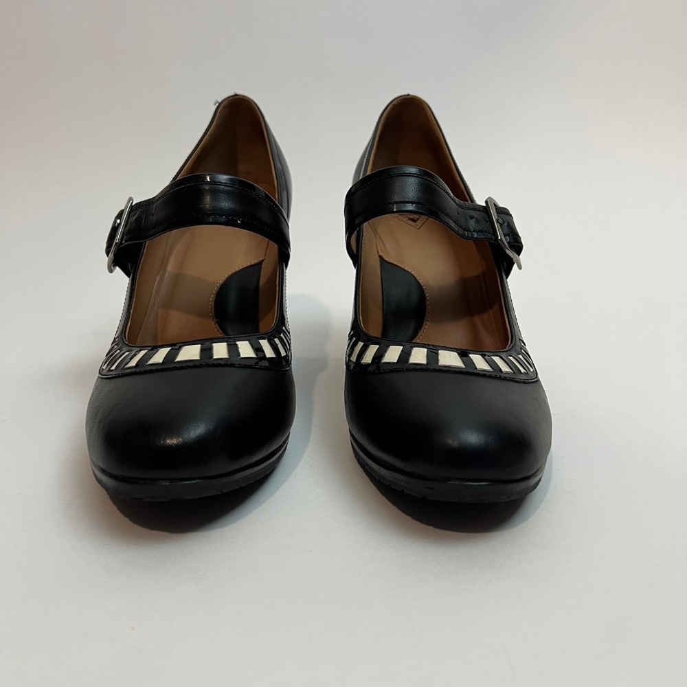 DISCO Miracles Mary Jane Resurrection Black Leather & White Patent John Fluevog - Picture 3 of 7